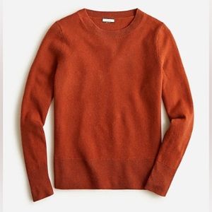 JCrew Cashmere classic-fit crewneck sweater, color Deep Rust